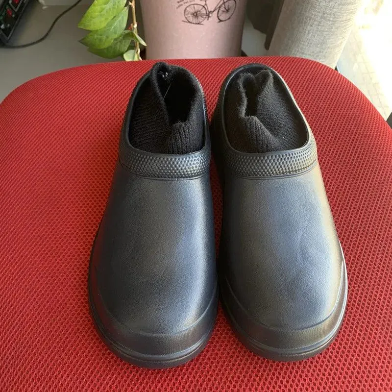 BUCS415 Women's Men's Unisex Casual Shoes - Non-slip Fur Waterproof Chef Boots