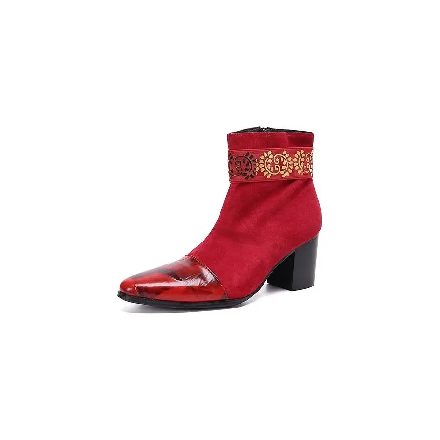LuxeLeather Exotic Texture Dress Boots